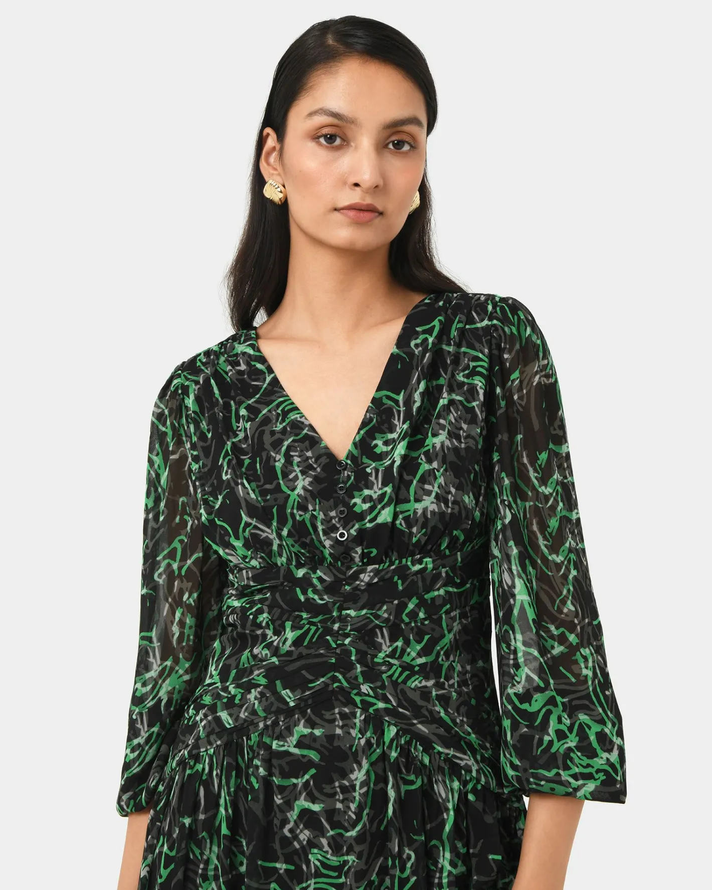 Forcast Veda Maxi Dress Green Multi Best