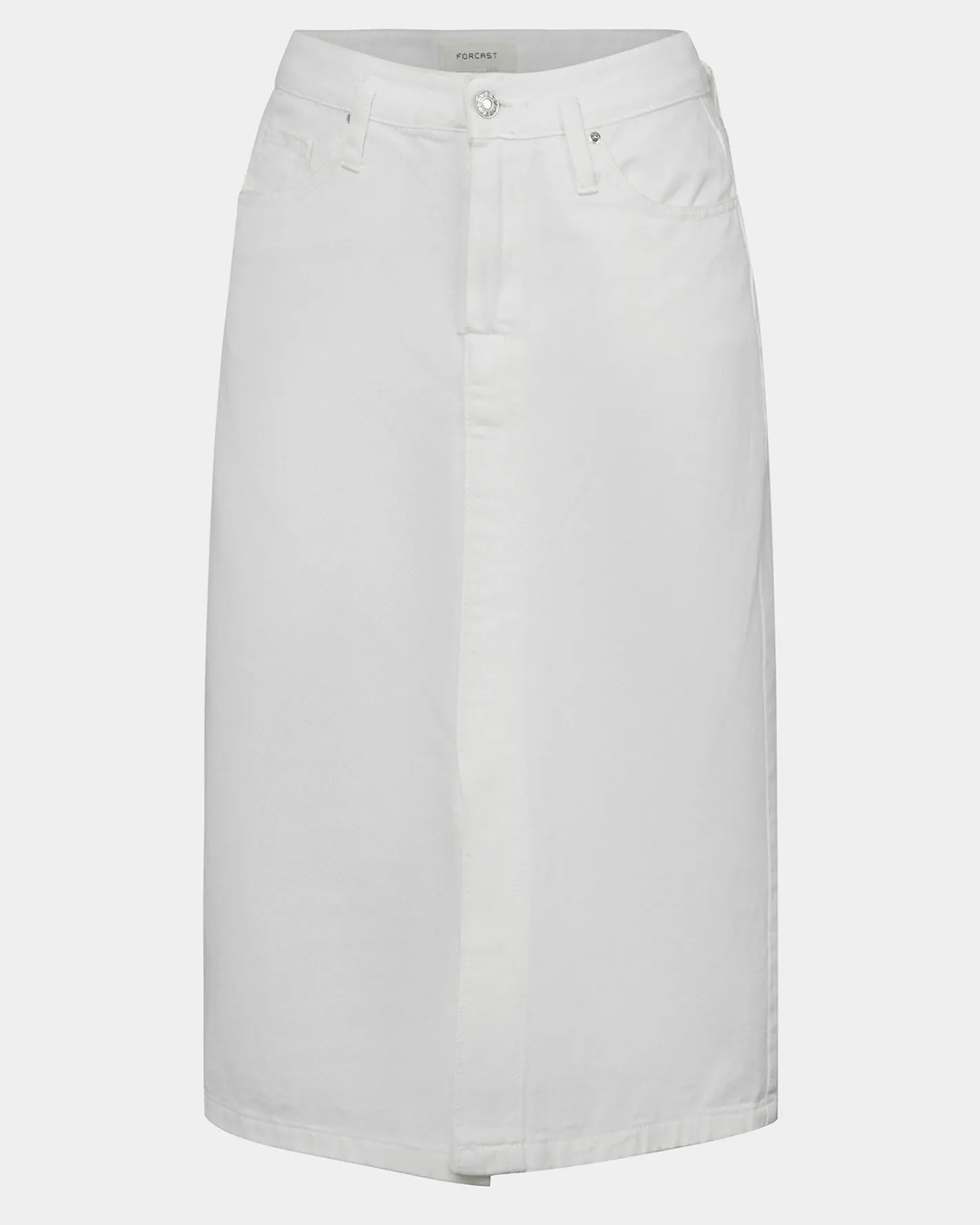 Forcast Veronique Midi Denim Skirt White Discount