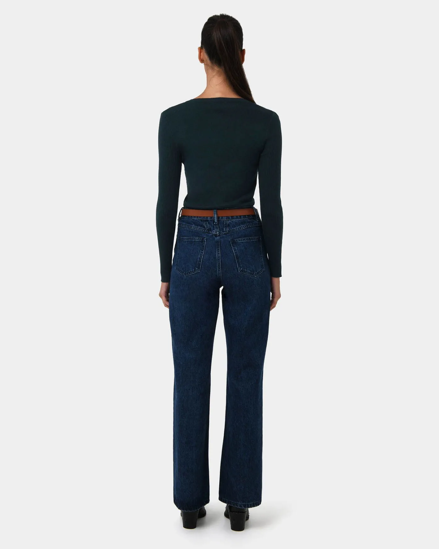 Forcast Vicky V-neck Knit Deep Teal Discount