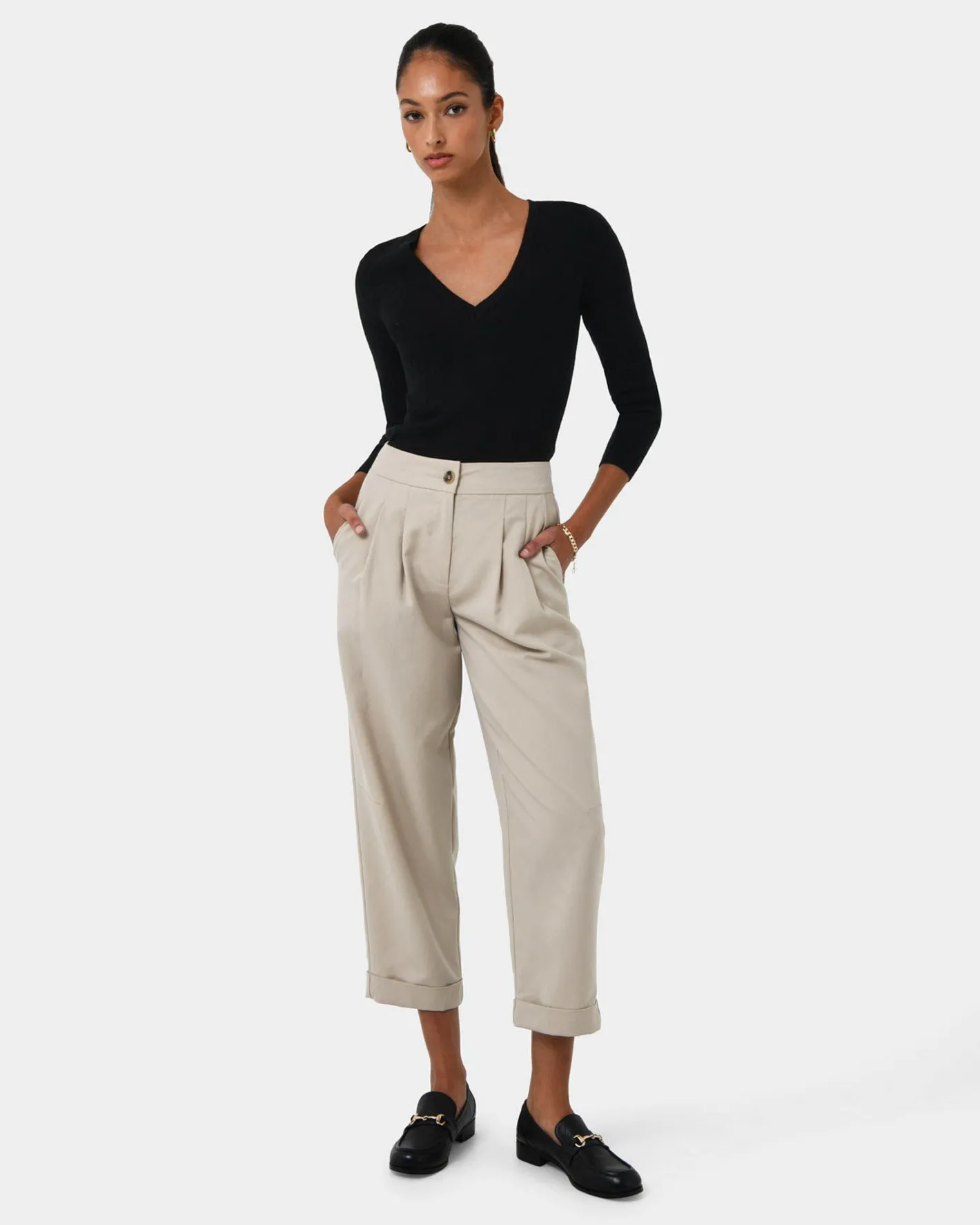 Forcast Vicky V-neck Knit Black Online