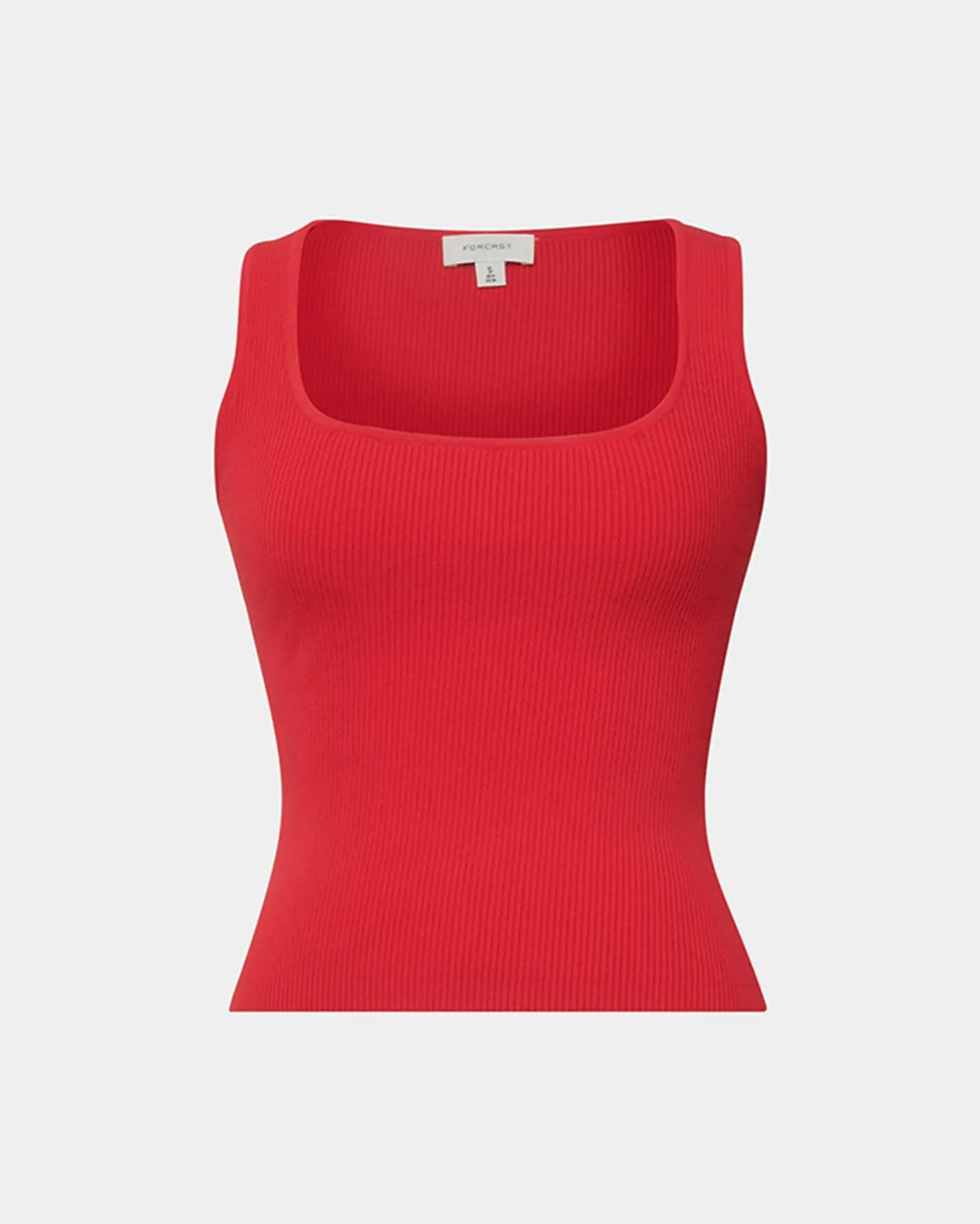 Forcast Vivi Rib Knit Tank Top Red New