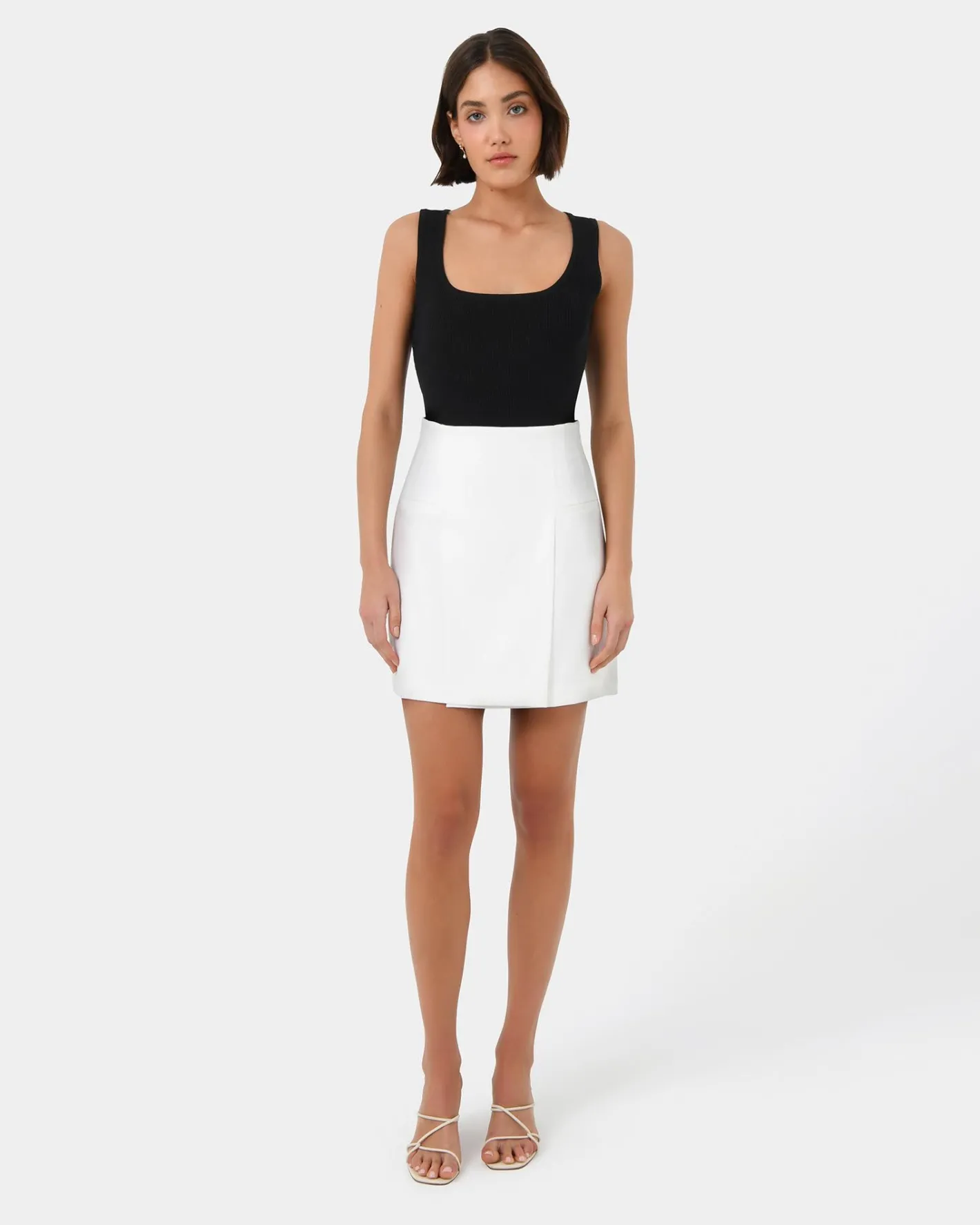Forcast Vivi Rib Knit Tank Top Black Best