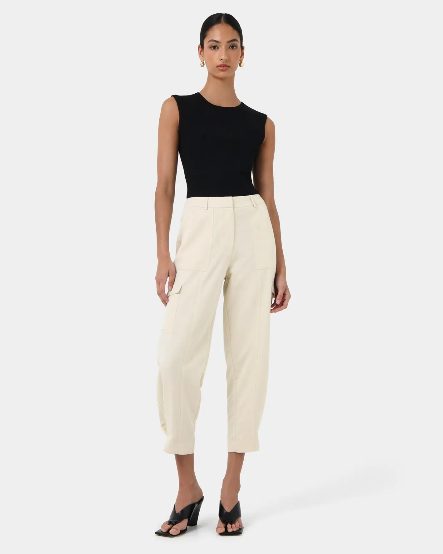 Forcast Viviana Sleeveless Knit Top Black