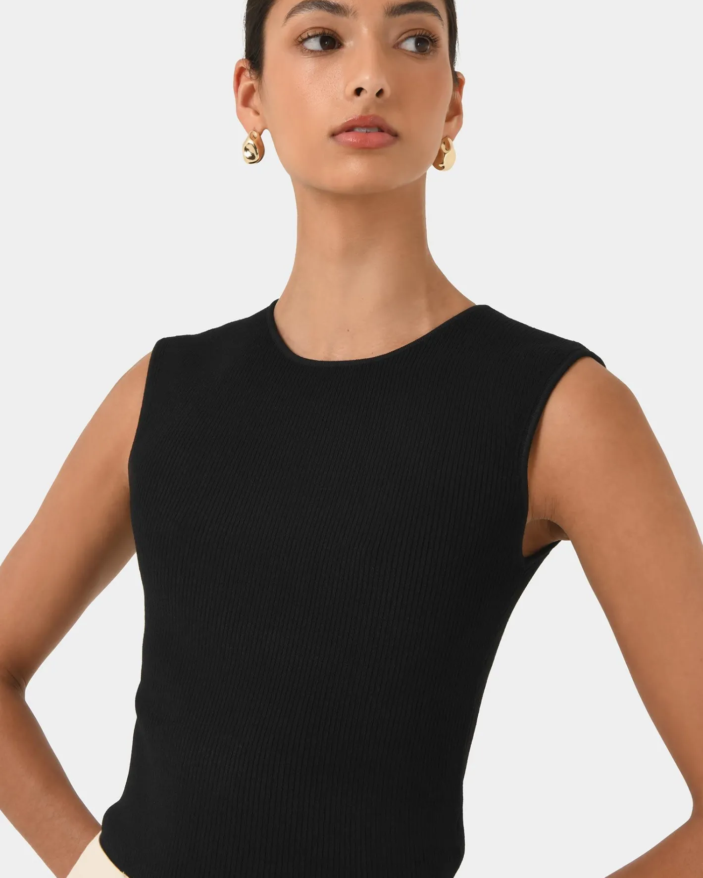 Forcast Viviana Sleeveless Knit Top Black