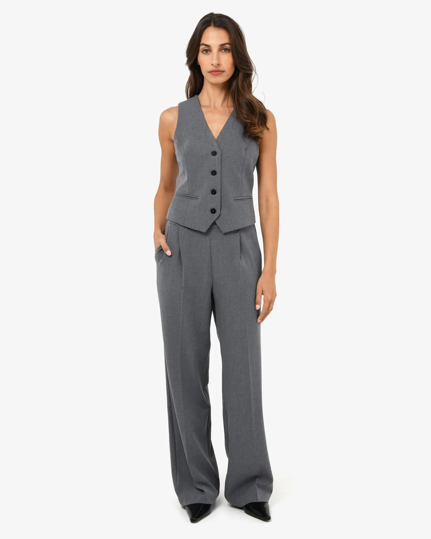 Forcast Westwood Elastic Waist Pants Grey Best