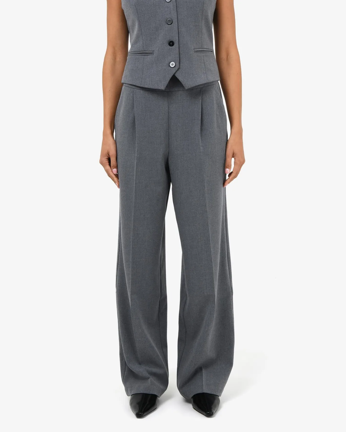 Forcast Westwood Elastic Waist Pants Grey Best