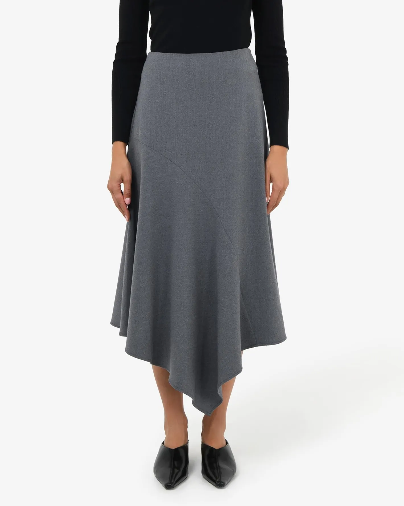 Forcast Westwood Midi Skirt Grey