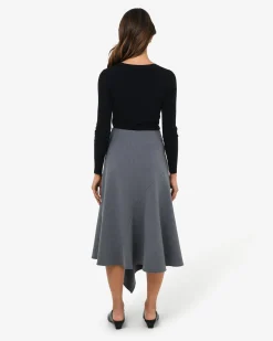 Forcast Westwood Midi Skirt Grey