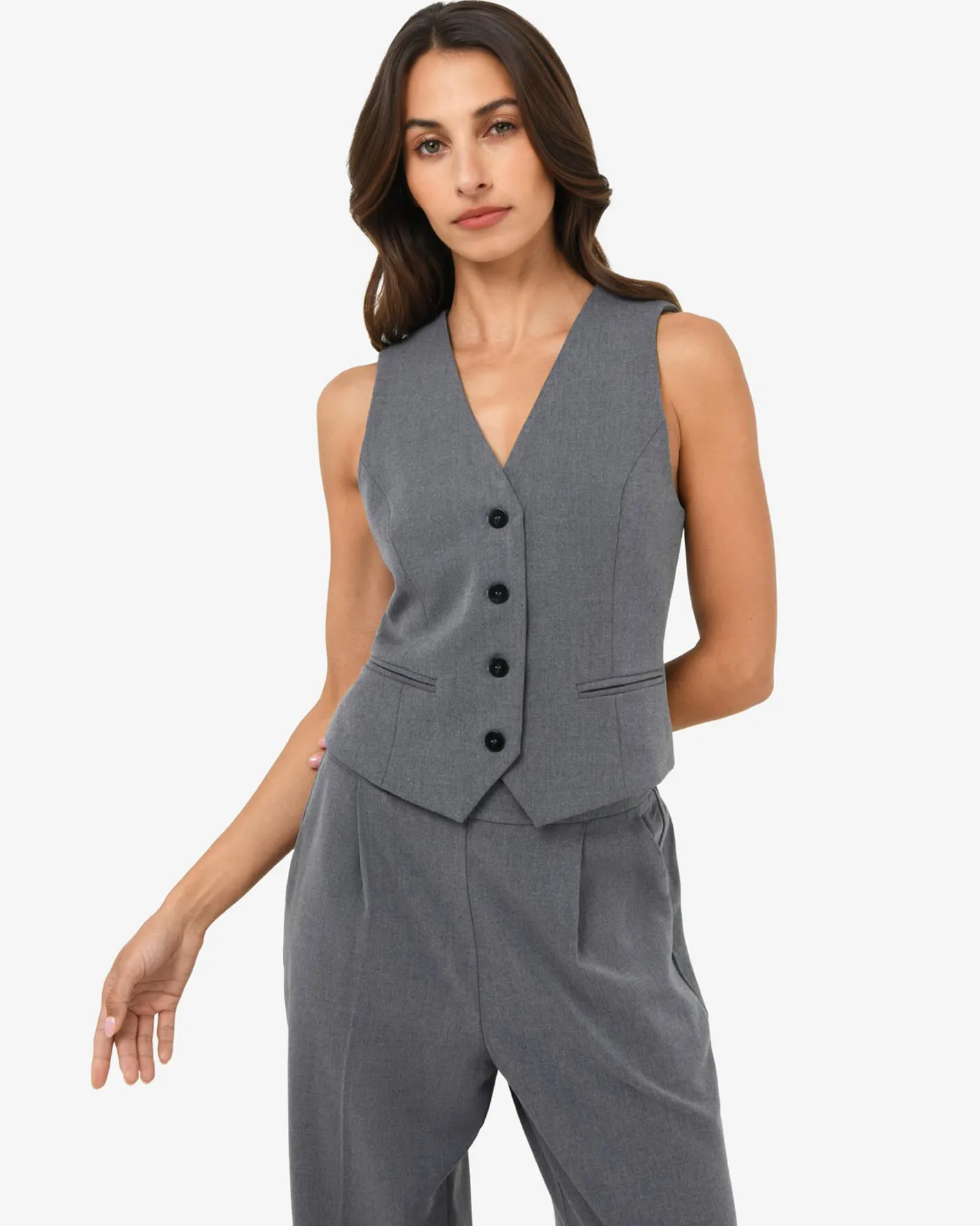 Forcast Westwood Tailored Vest Grey Discount