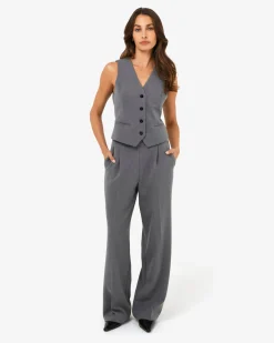 Forcast Westwood Tailored Vest Grey Discount
