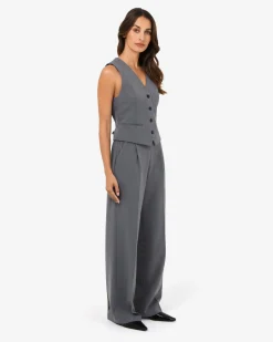 Forcast Westwood Tailored Vest Grey Discount