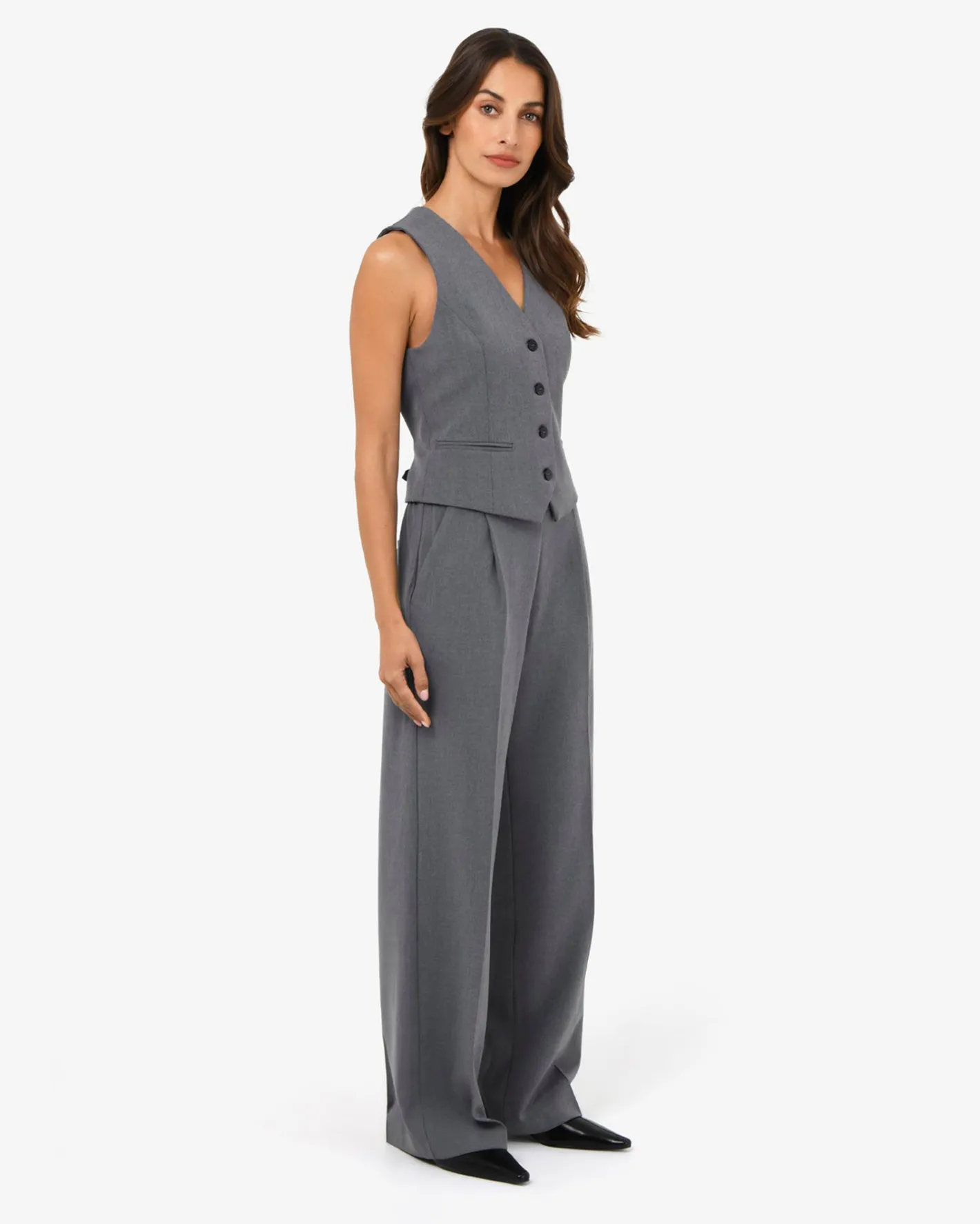 Forcast Westwood Tailored Vest Grey Discount