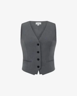 Forcast Westwood Tailored Vest Grey Discount