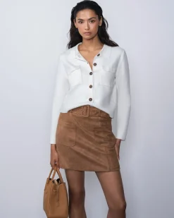 Forcast Willow Collar Cardigan Ivory