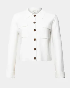 Forcast Willow Collar Cardigan Ivory