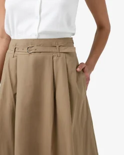 Forcast Willow Cotton Belted Skirt Camel Discount