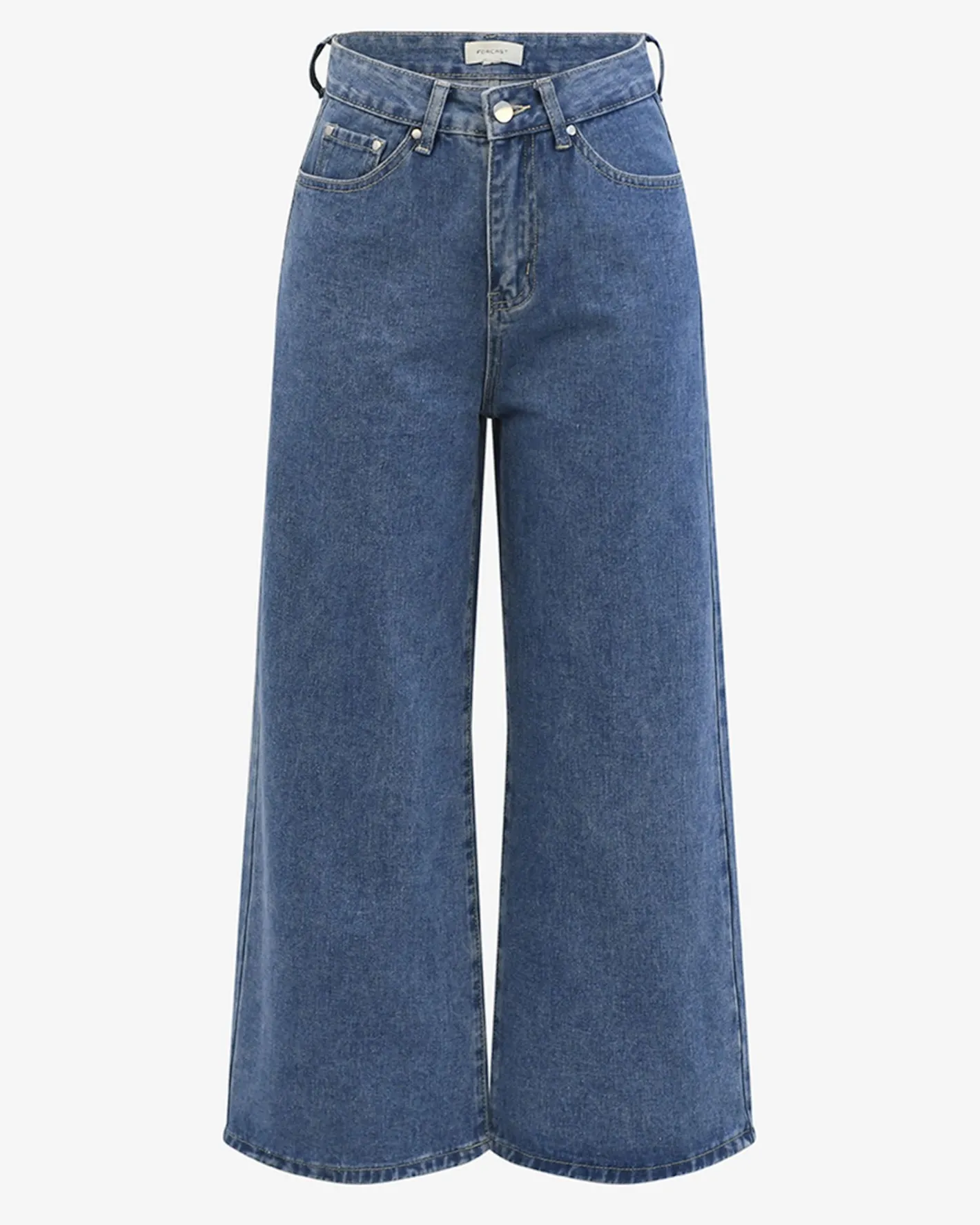 Forcast Windsor Cropped Wide Leg Jeans Mid Wash Blue