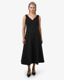 Forcast Yana V Neck Panel Dress Black Hot