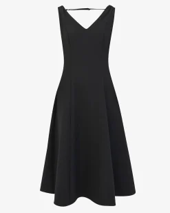 Forcast Yana V Neck Panel Dress Black Hot