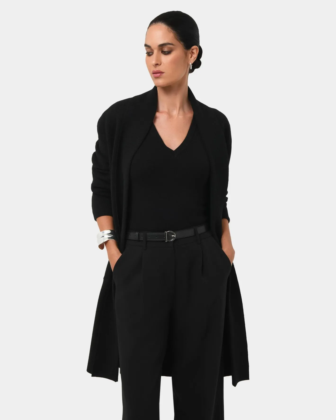 Forcast Yara Wool Blend Coatigan Black Outlet