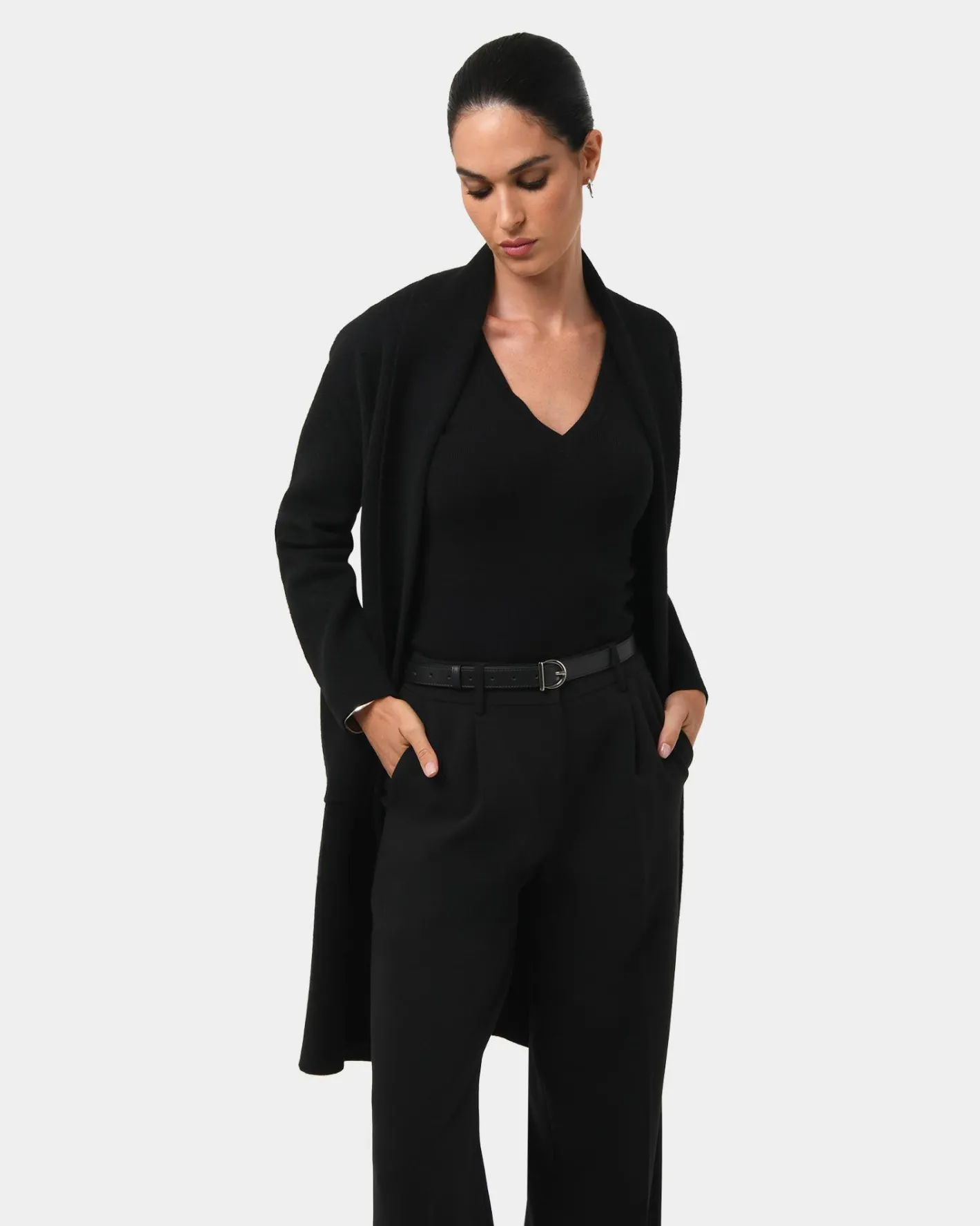 Forcast Yara Wool Blend Coatigan Black Outlet
