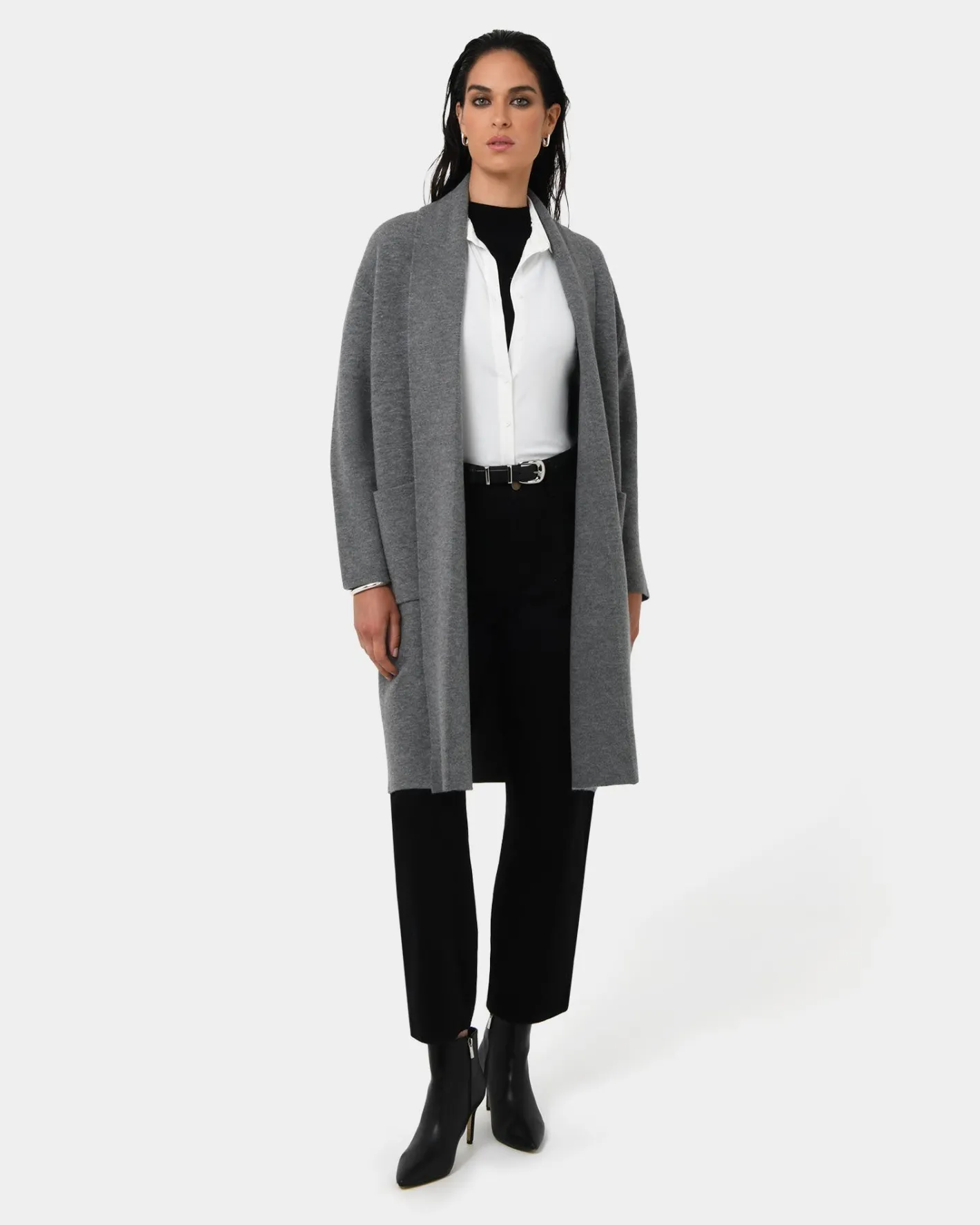 Forcast Yara Wool Blend Coatigan Marle Grey Online