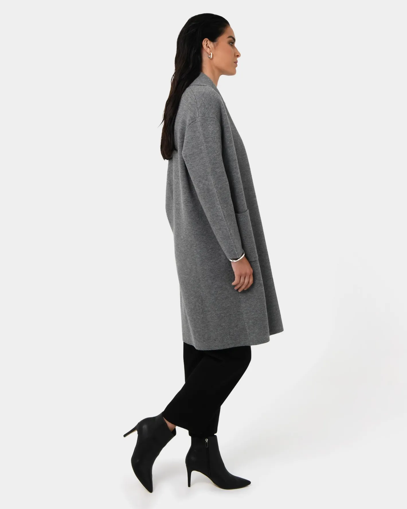 Forcast Yara Wool Blend Coatigan Marle Grey Online