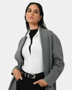 Forcast Yara Wool Blend Coatigan Marle Grey Online