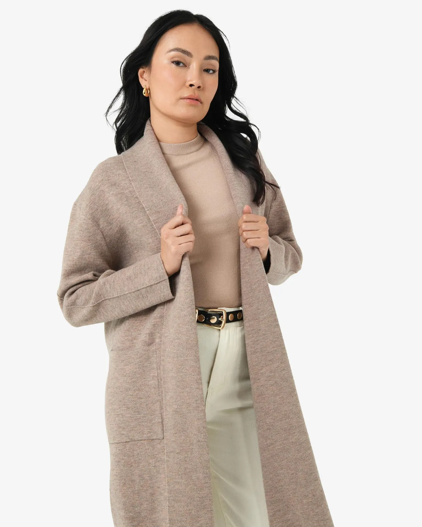 Forcast Yara Wool Blend Coatigan Beige Outlet