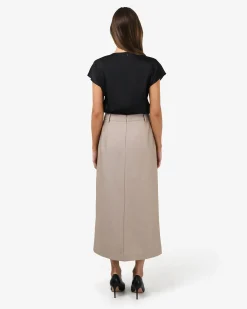 Forcast Zafina Pleated Draped Top Black Discount